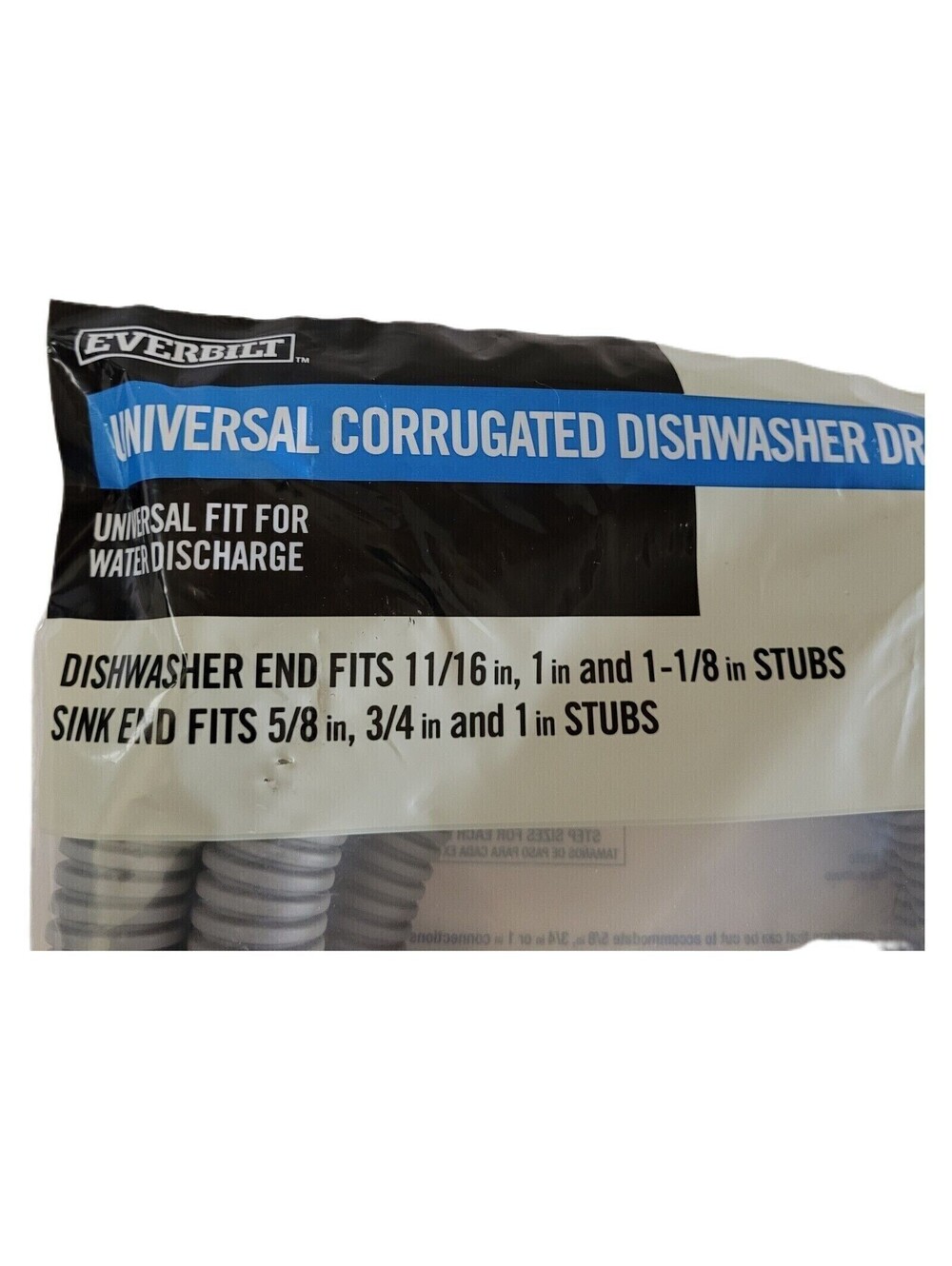 EVERBILT 6 ft Universal Corrugated Dishwasher Drain Hose Kit 535, Hose Only